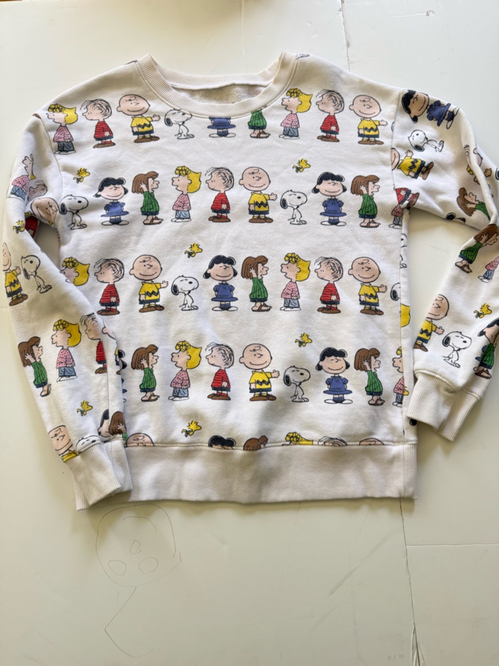 Peanuts all over print Characters Crewneck Sweatshirt - White S